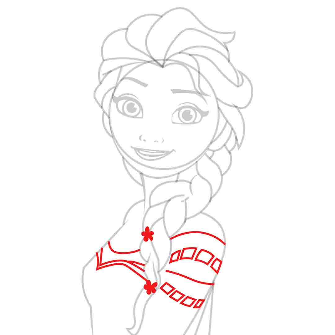 Step 14 Drawing Elsa from Frozen