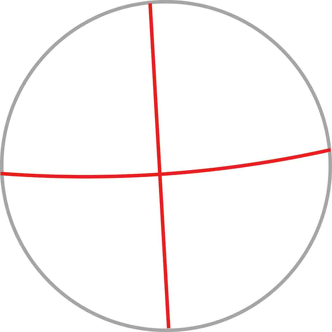 Step 02 Draw Cross sign In the Circle