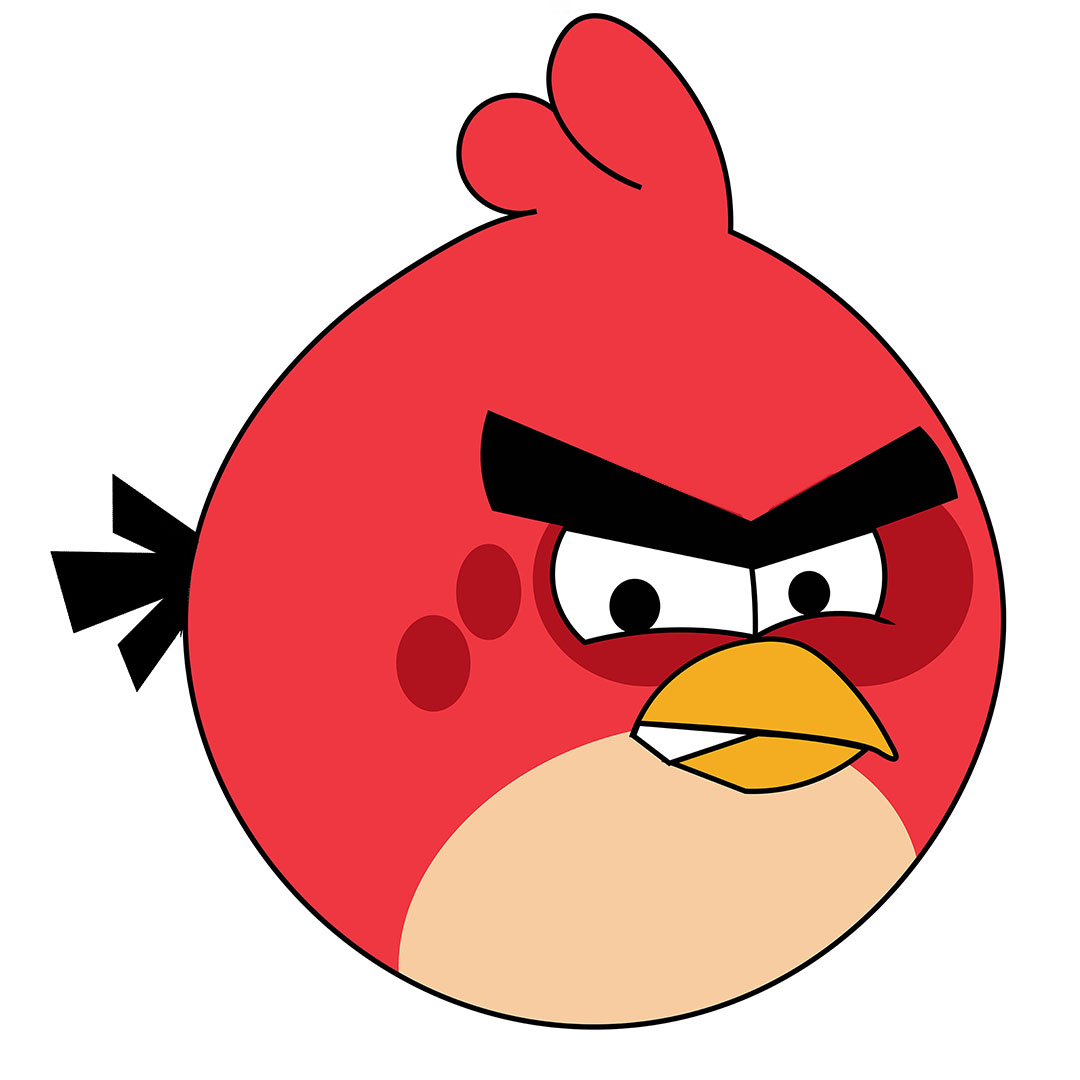 How to draw Red Angry Bird